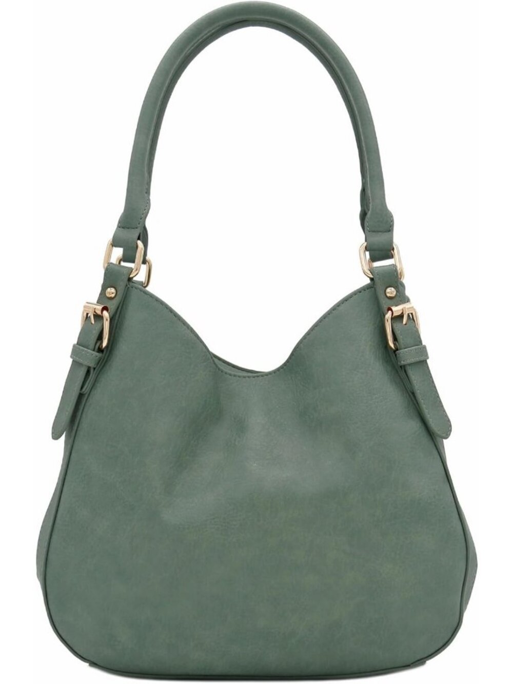 Stylish Lightweight Medium Hobo Bag with 3 Compartments - Faux Leather Design